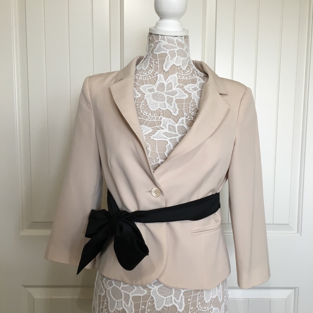 R.E.D. Valentino Beige Blazer with Black Tie